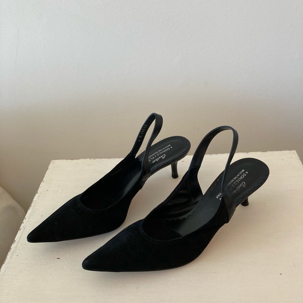 Donald J Pliner sling back suede heels size 9
